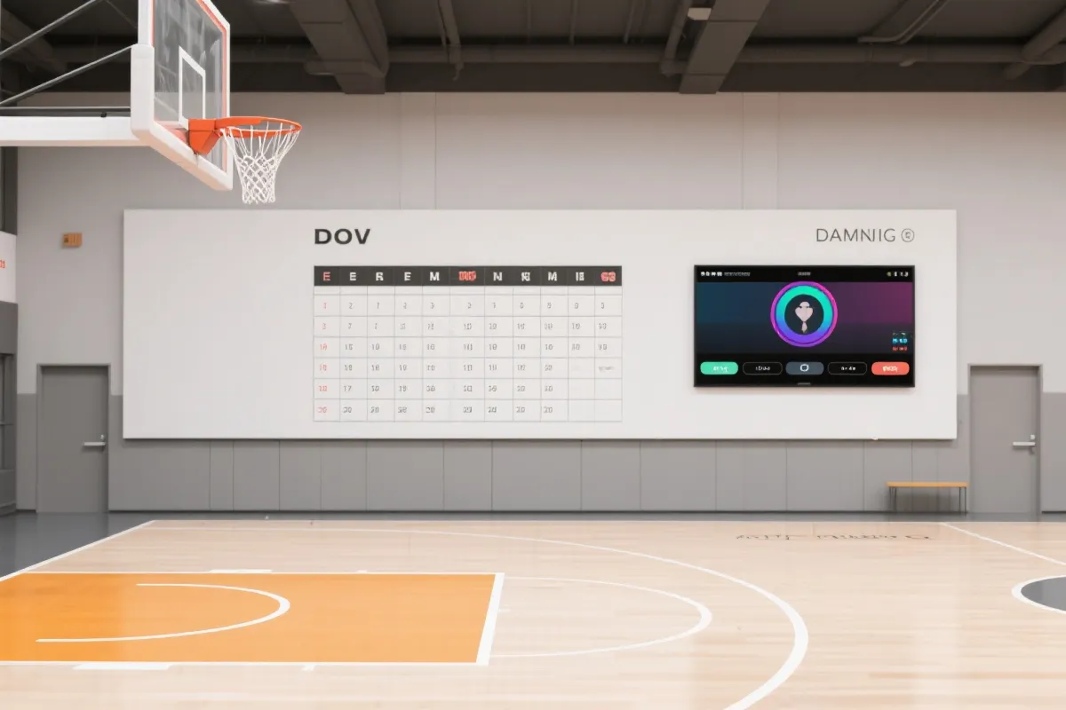 NBA赛程与直播界面示意